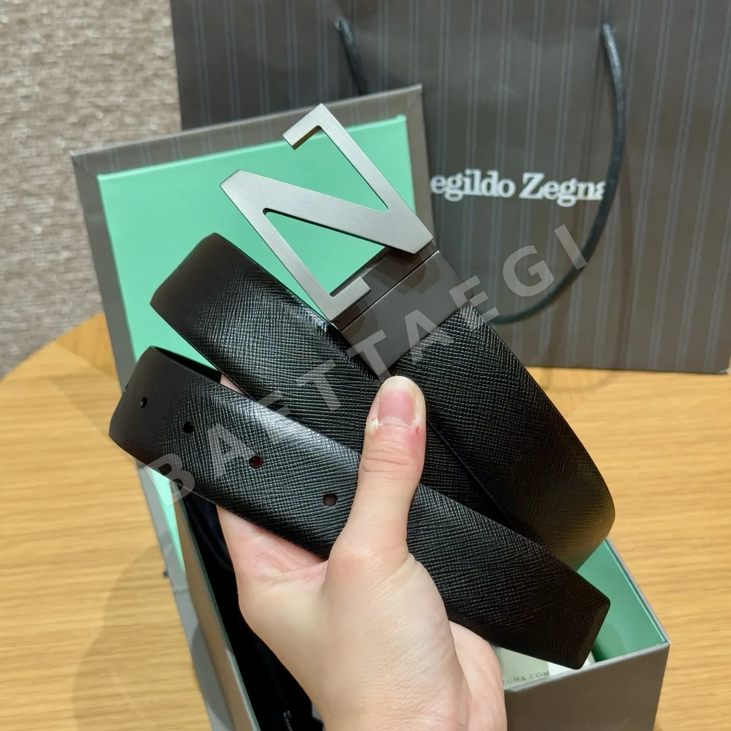 제냐 양면 가죽 남성 벨트 상세 이미지 2