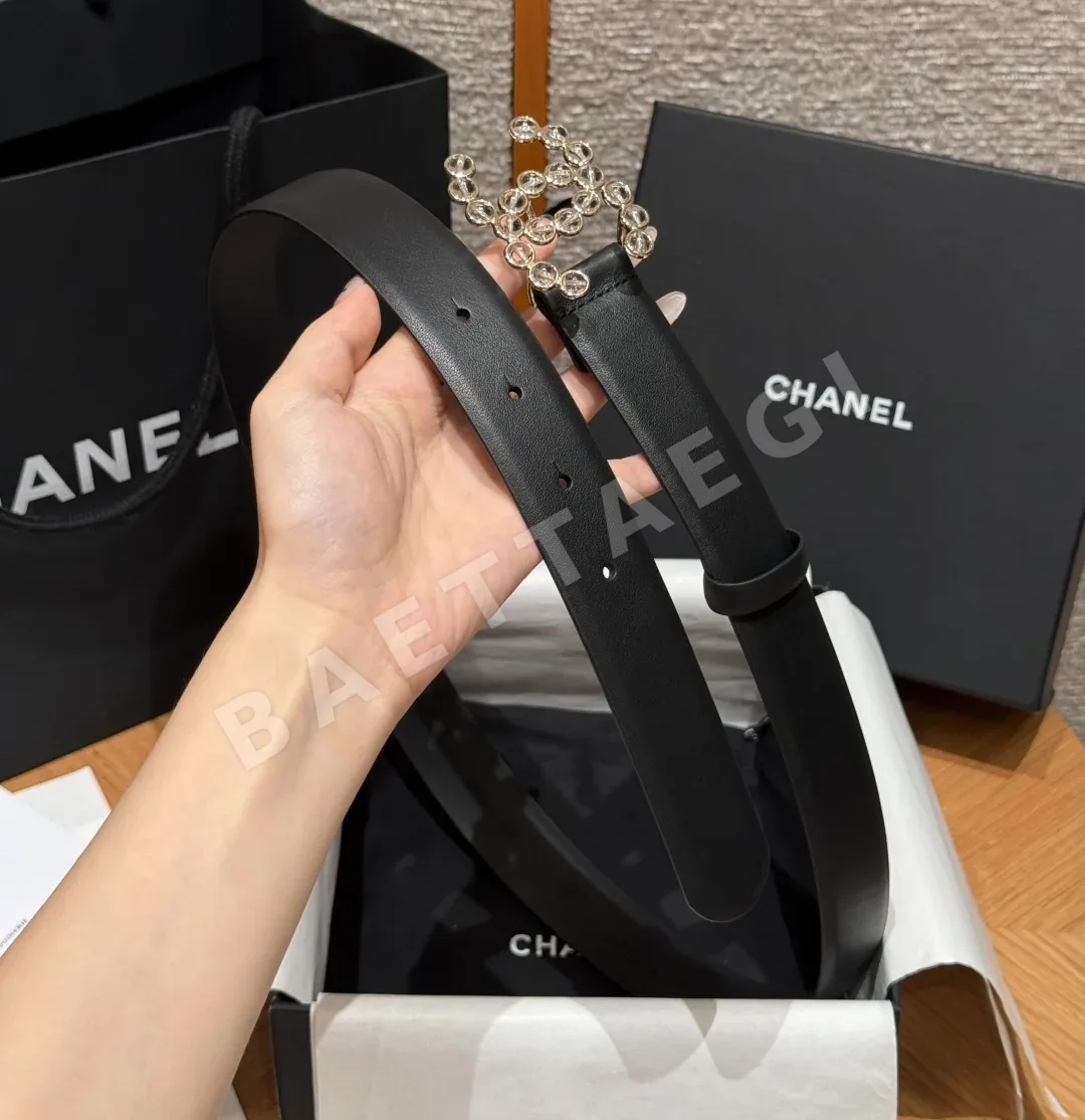 샤넬 클래식 더블 C 골드 버클 소가죽 벨트 상세 이미지 4
