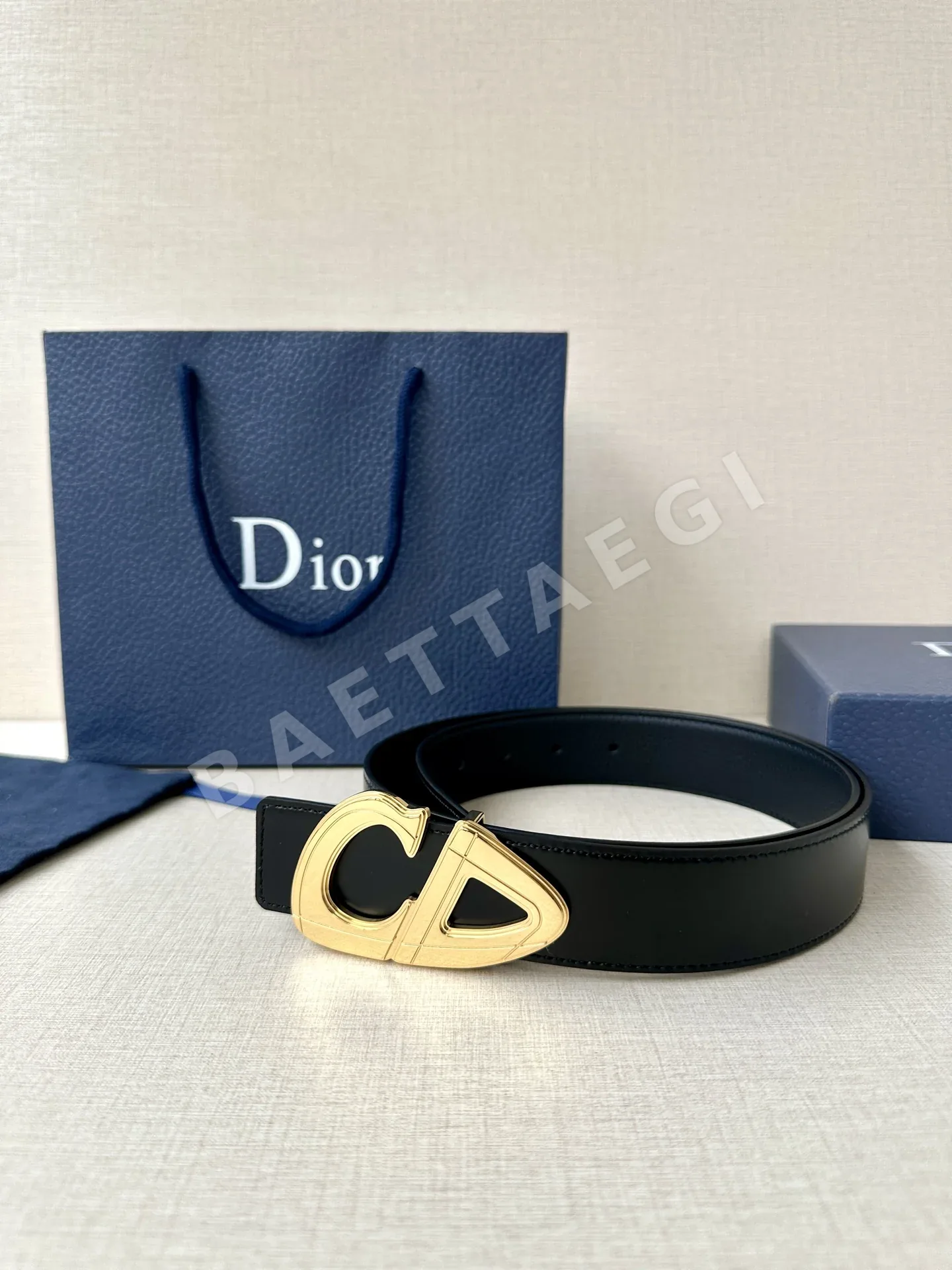 디올 CD 30 로고 블랙 매트 벨트 상세 이미지 5