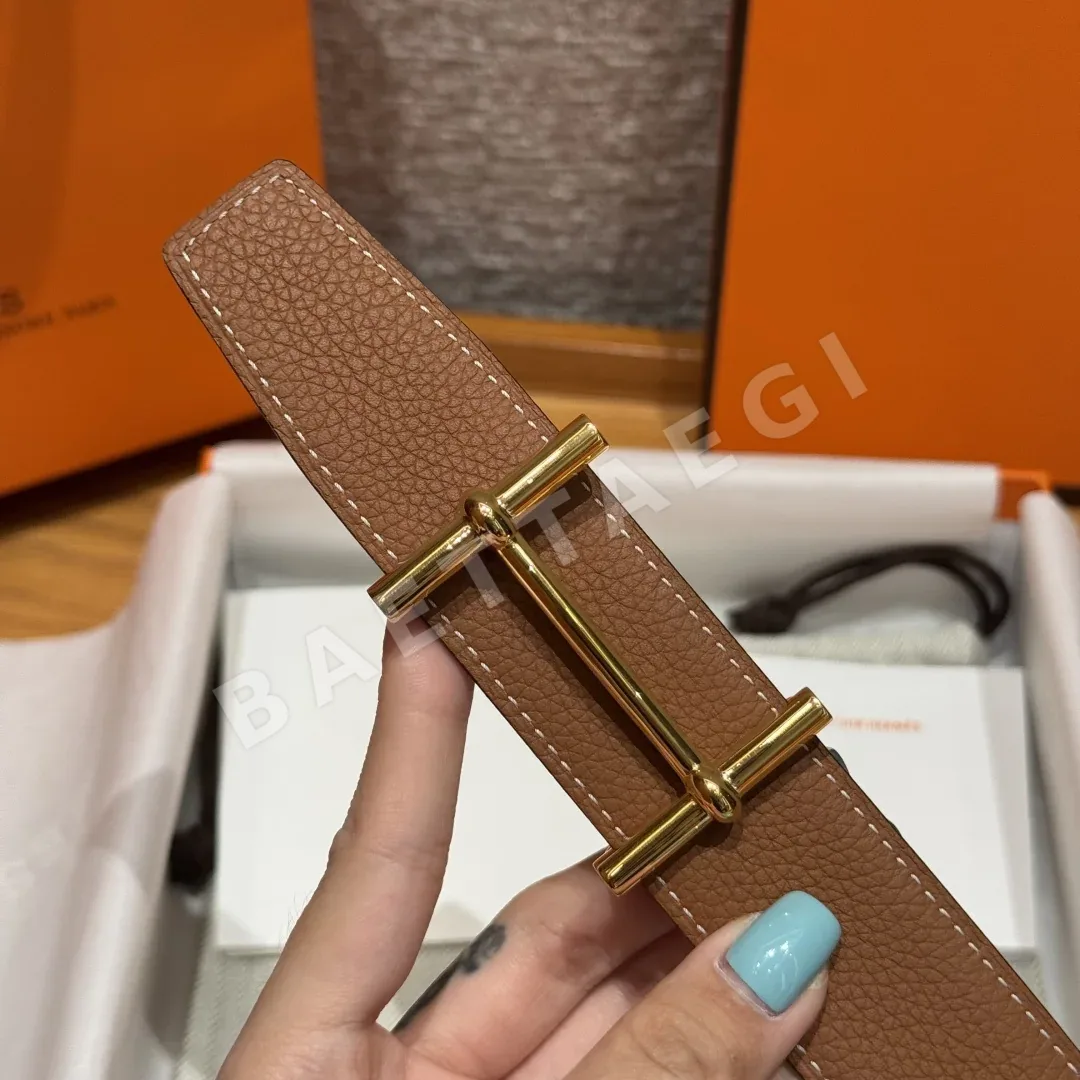 에르메스 당클르 양면 가죽 벨트 상세 이미지 4