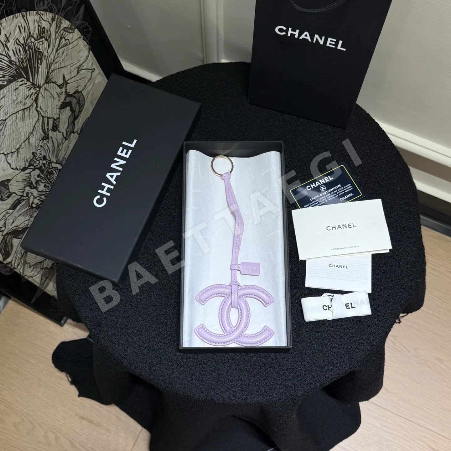 샤넬 더블 C 램스킨 키링 상세 이미지 2