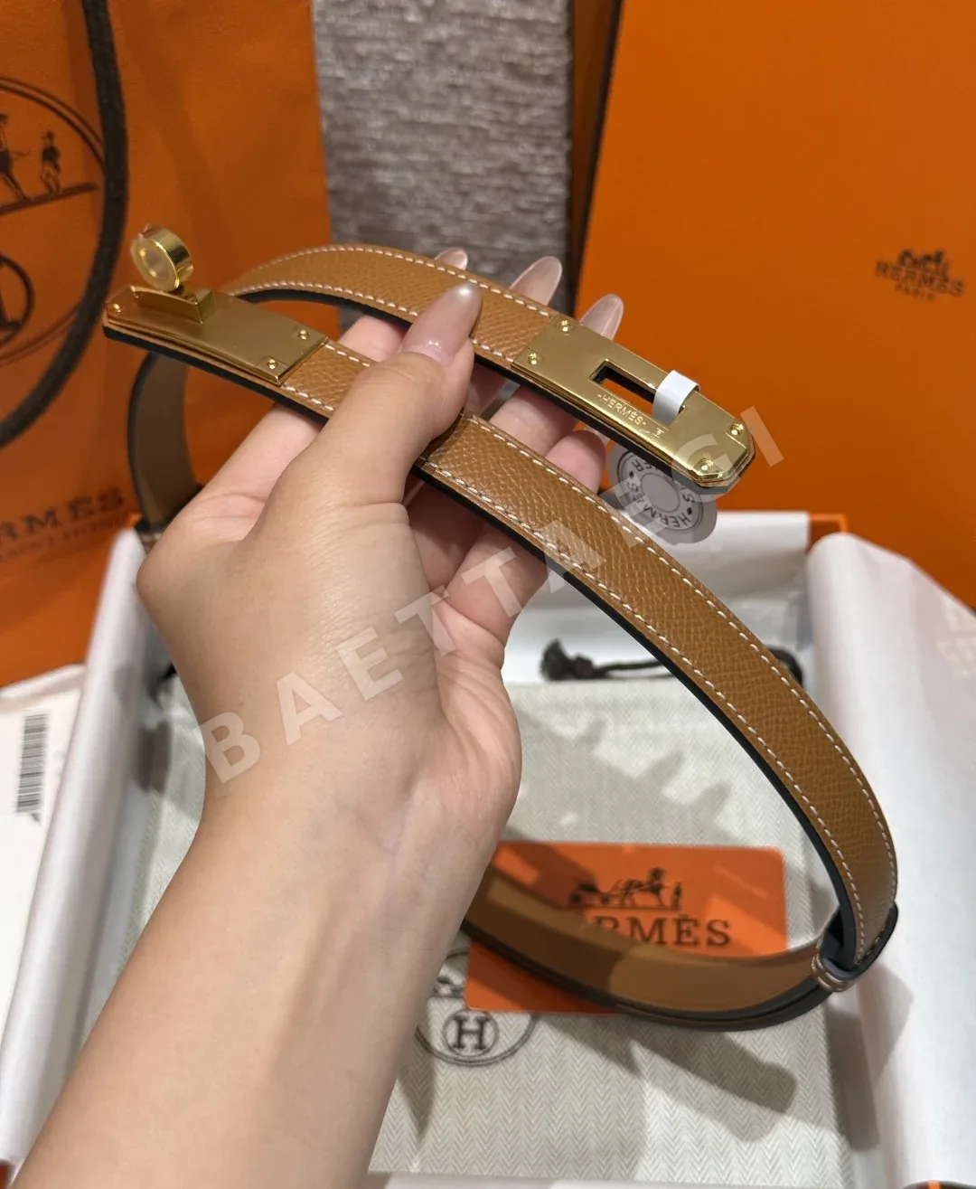 에르메스 켈리 엡솜 가죽 벨트 상세 이미지 3