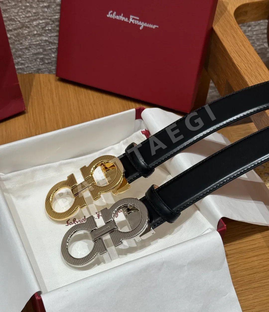페레가모 간치니 버클 양면 벨트 상세 이미지 4