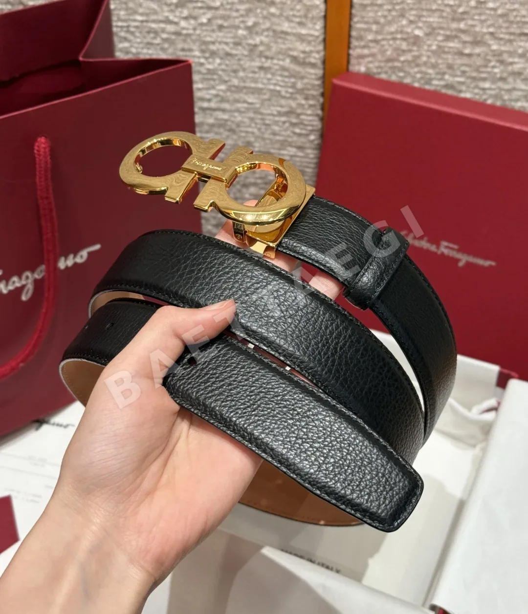 페레가모 간치니 양면 조절 가죽 벨트 상세 이미지 2