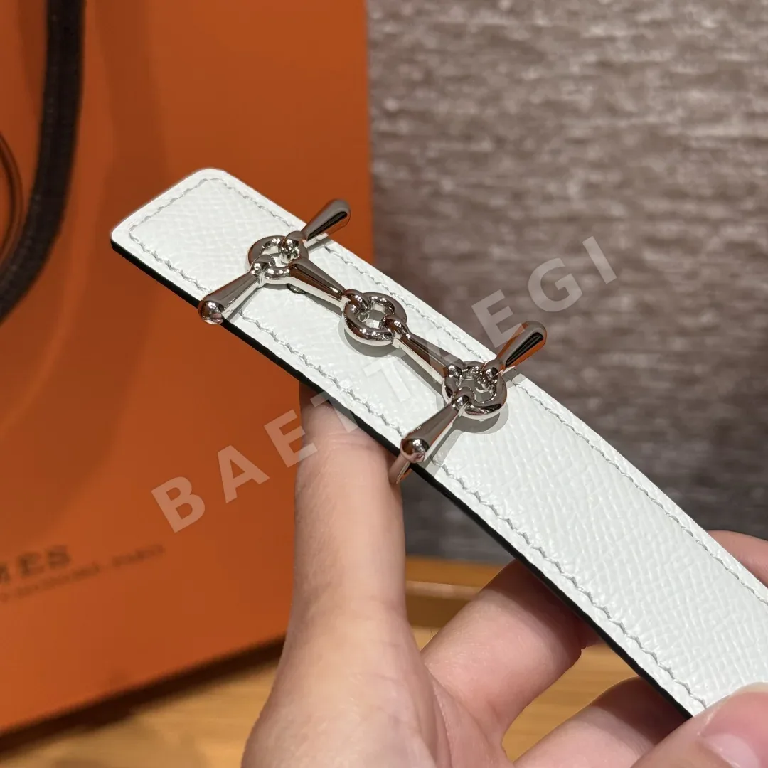 에르메스 H자형 버클 스위프트 가죽 양면 벨트 상세 이미지 5