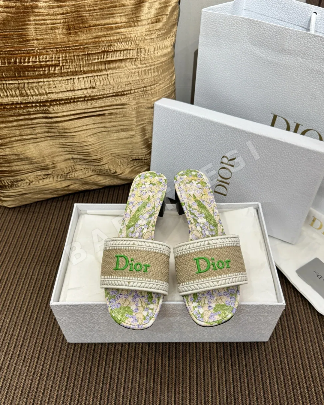 디올 자수 캔버스 슬리퍼 55439