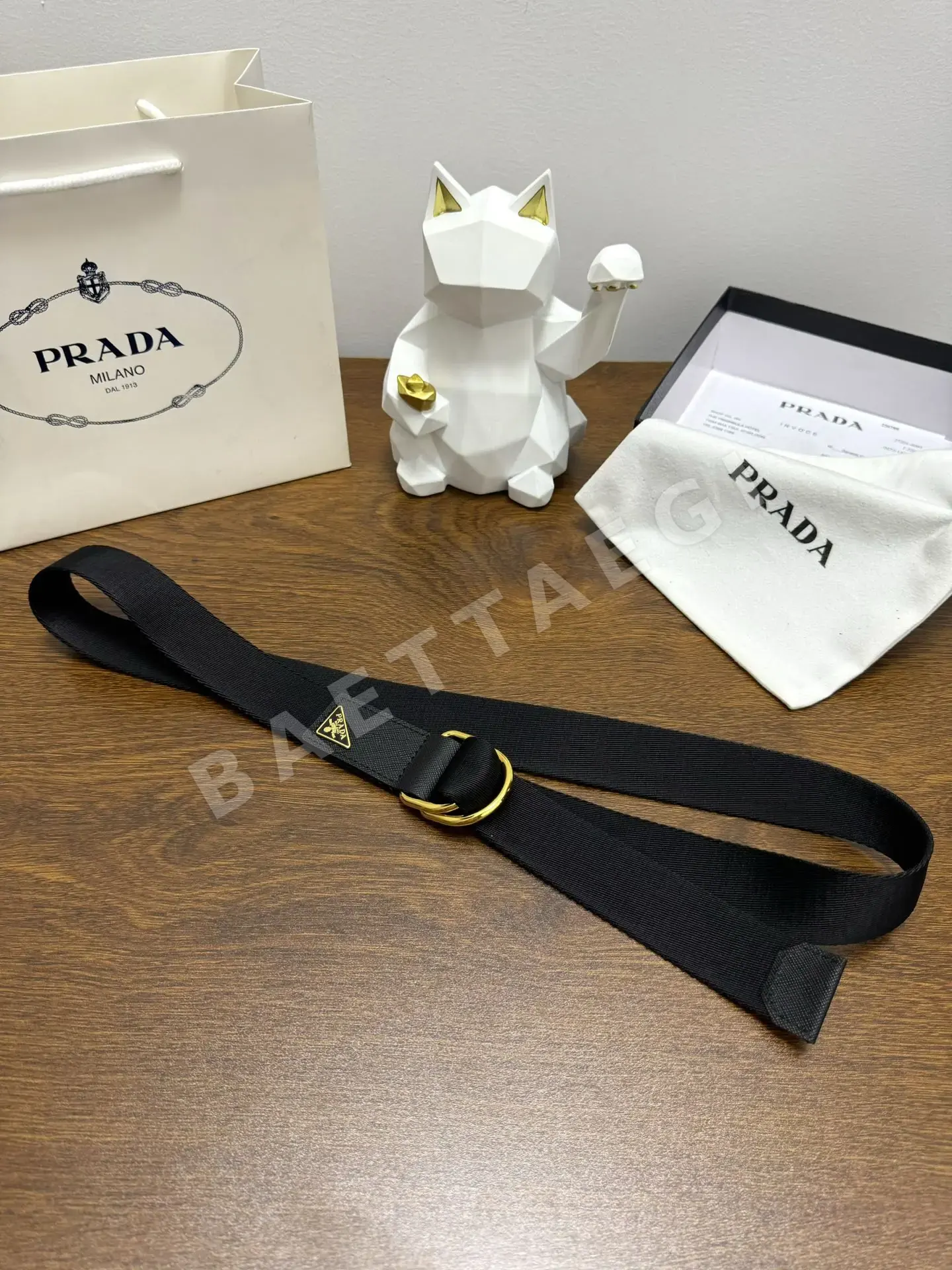 프라다 검정 소가죽 벨트 상세 이미지 6