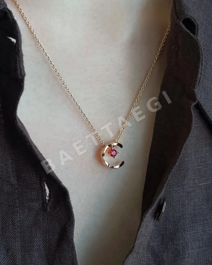 샤넬 다이아몬드 장식 핑크 다이아몬드 목걸이 68951