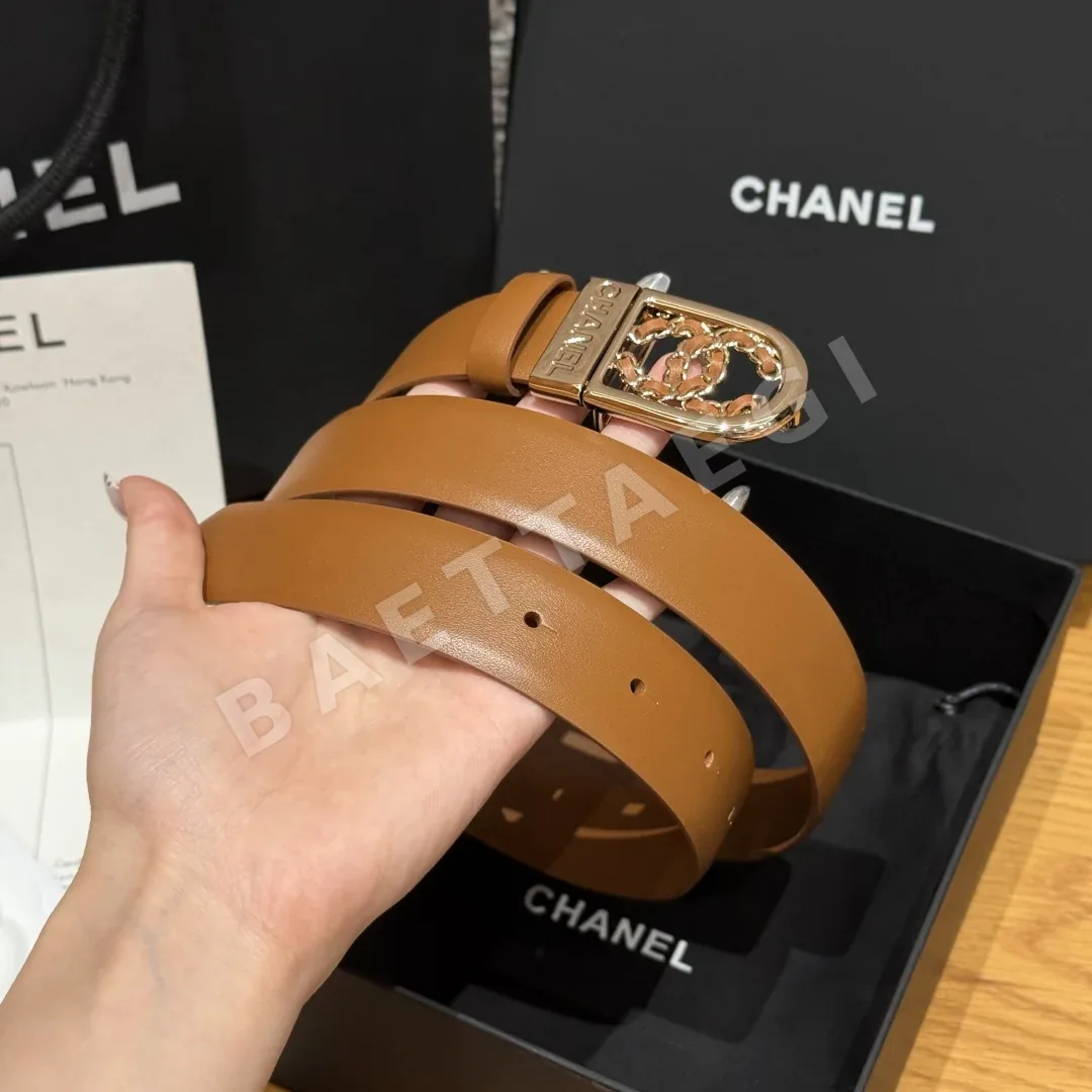 샤넬 더블 C 로고 가죽 벨트 상세 이미지 2
