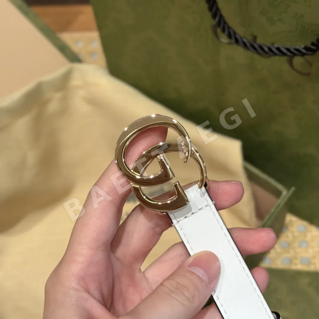 구찌 마몬트 나로우 화이트 가죽 벨트 상세 이미지 6