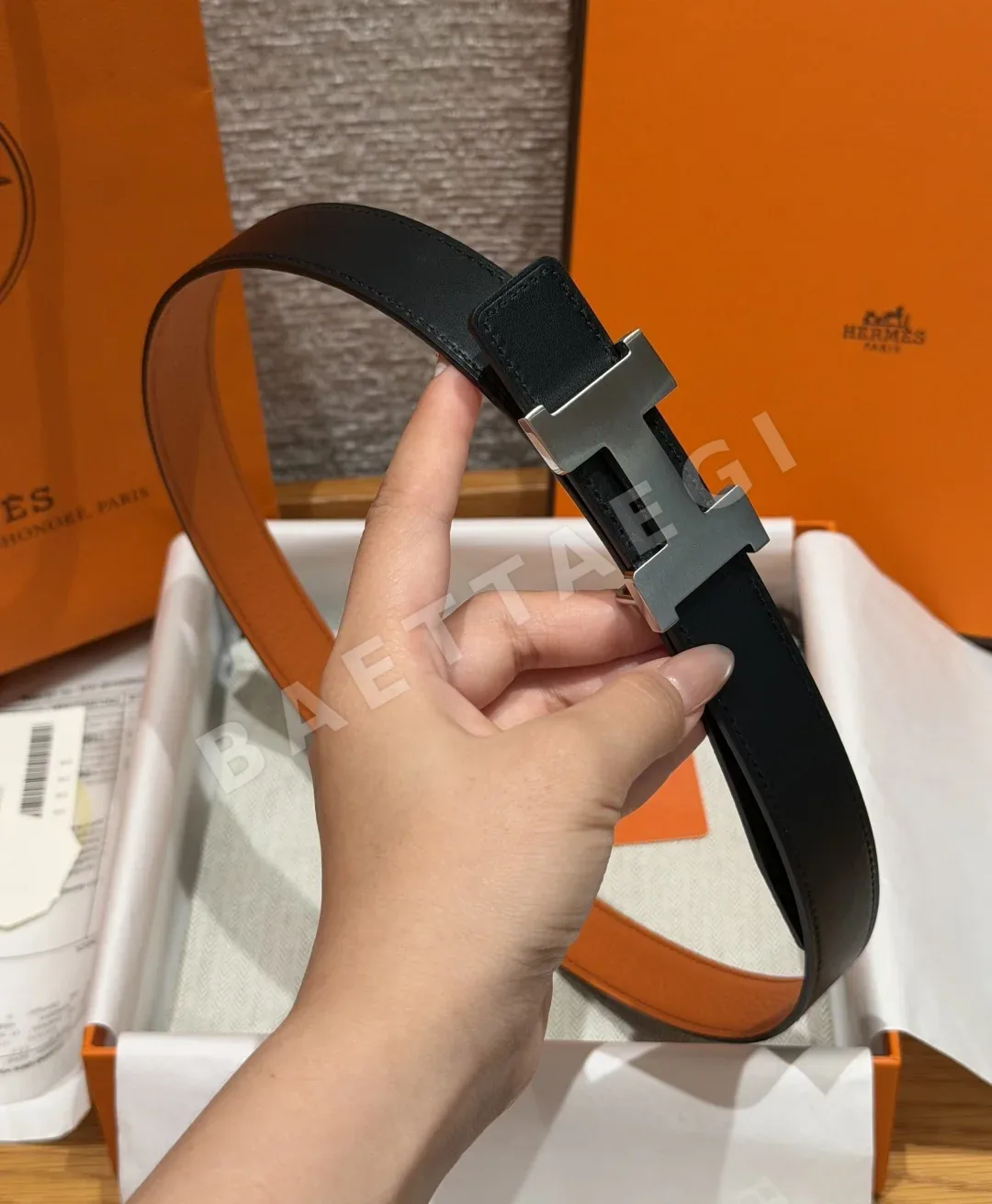 에르메스 미니 콘스탄스 H 버클 리버서블 가죽 벨트 상세 이미지 5