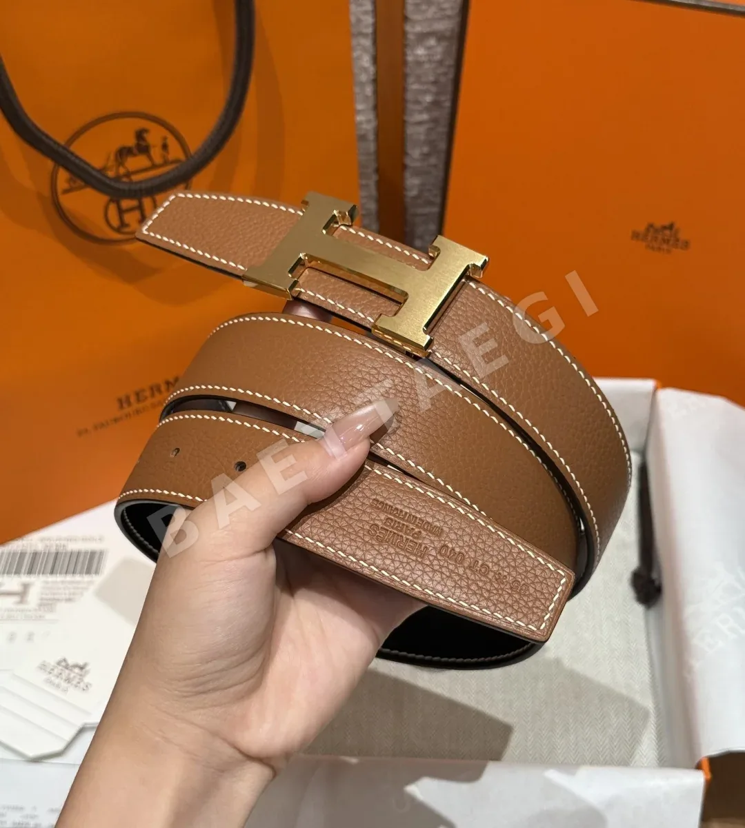루이비통 H 버클 리버시블 가죽 벨트 32mm 상세 이미지 2