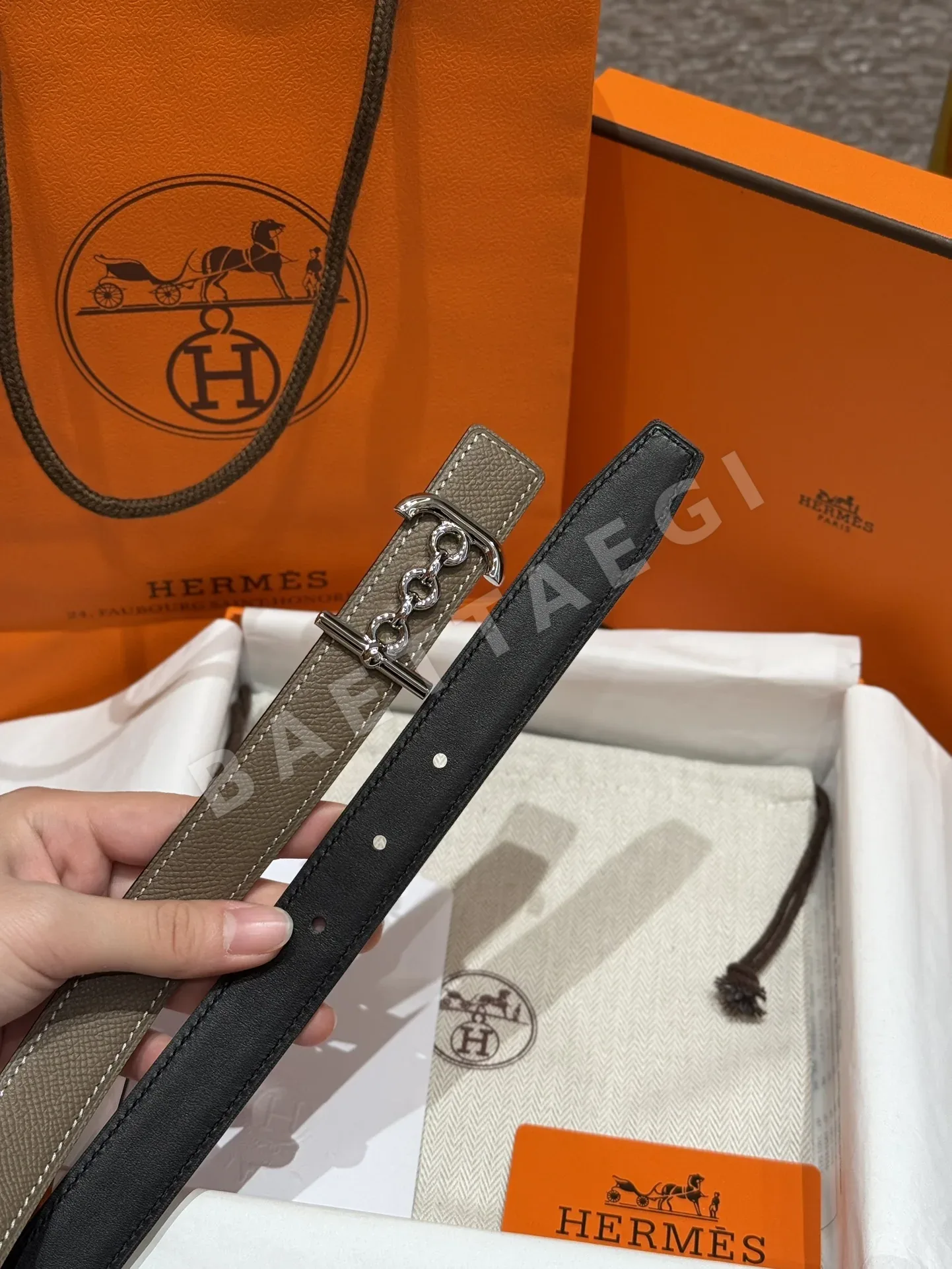 에르메스 스위프트 양면 가죽 H 버클 벨트 상세 이미지 4