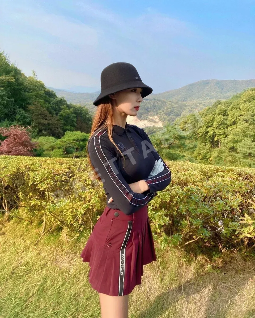 마크앤로나 여성 긴팔 골프 티셔츠 153900