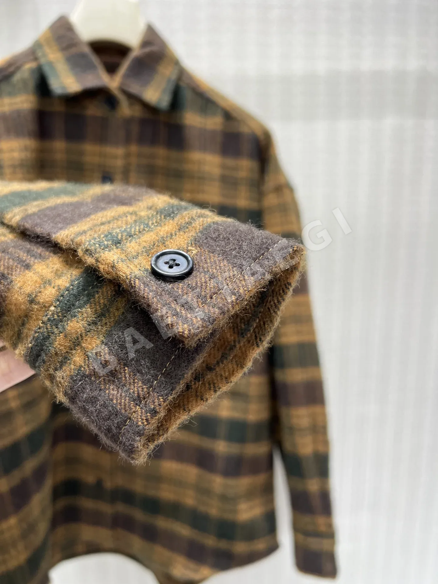로로피아나 울 체크 패턴 여성 긴팔 셔츠 재킷 상세 이미지 8