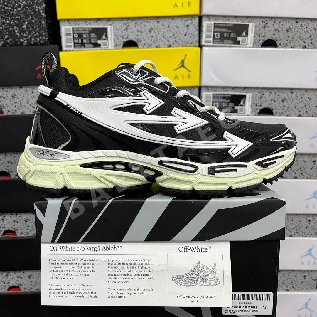 오프화이트 비 라이트 백 202401 Off White Be Right Back Black Lime