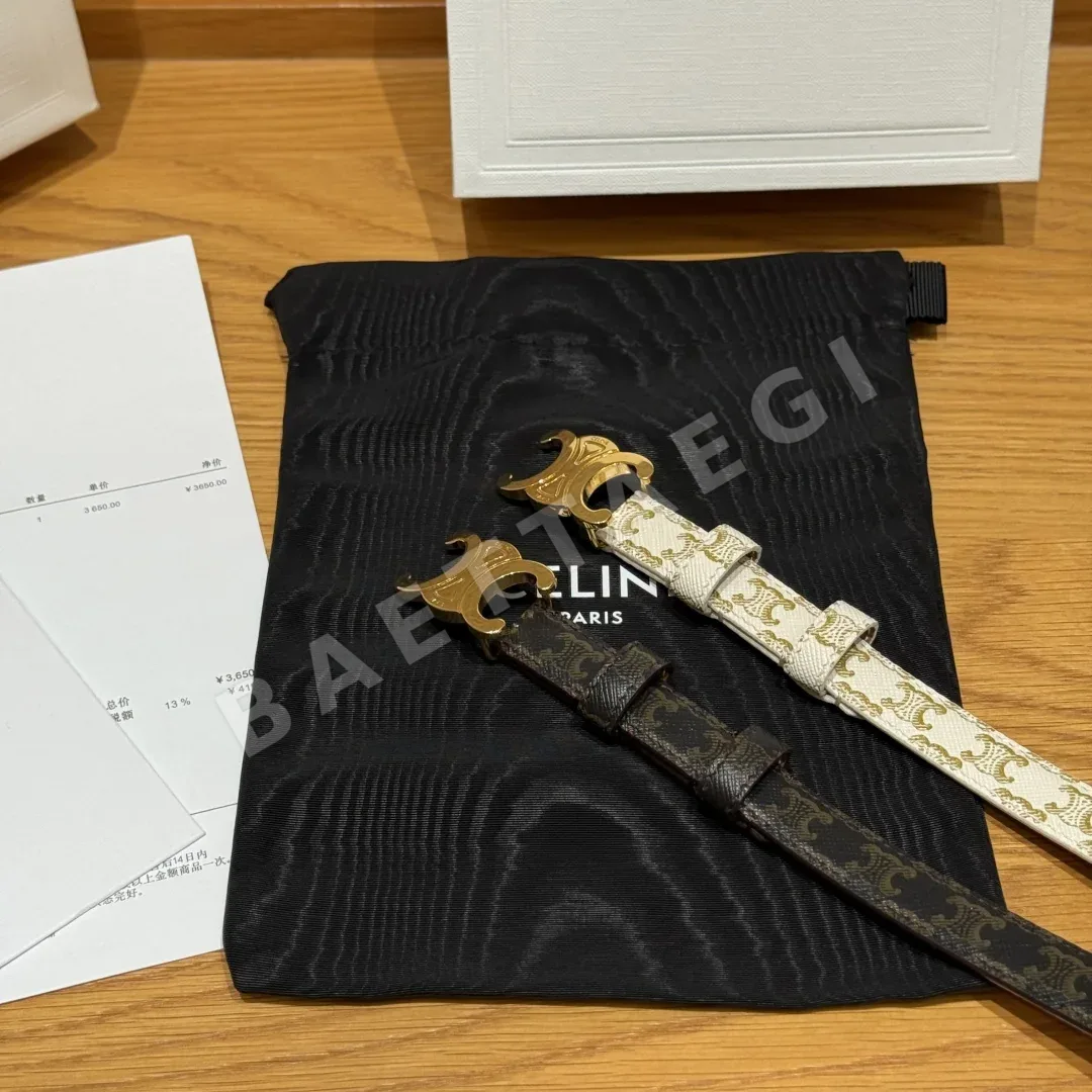 셀린느 트리옴프 양면 송아지가죽 벨트 상세 이미지 4