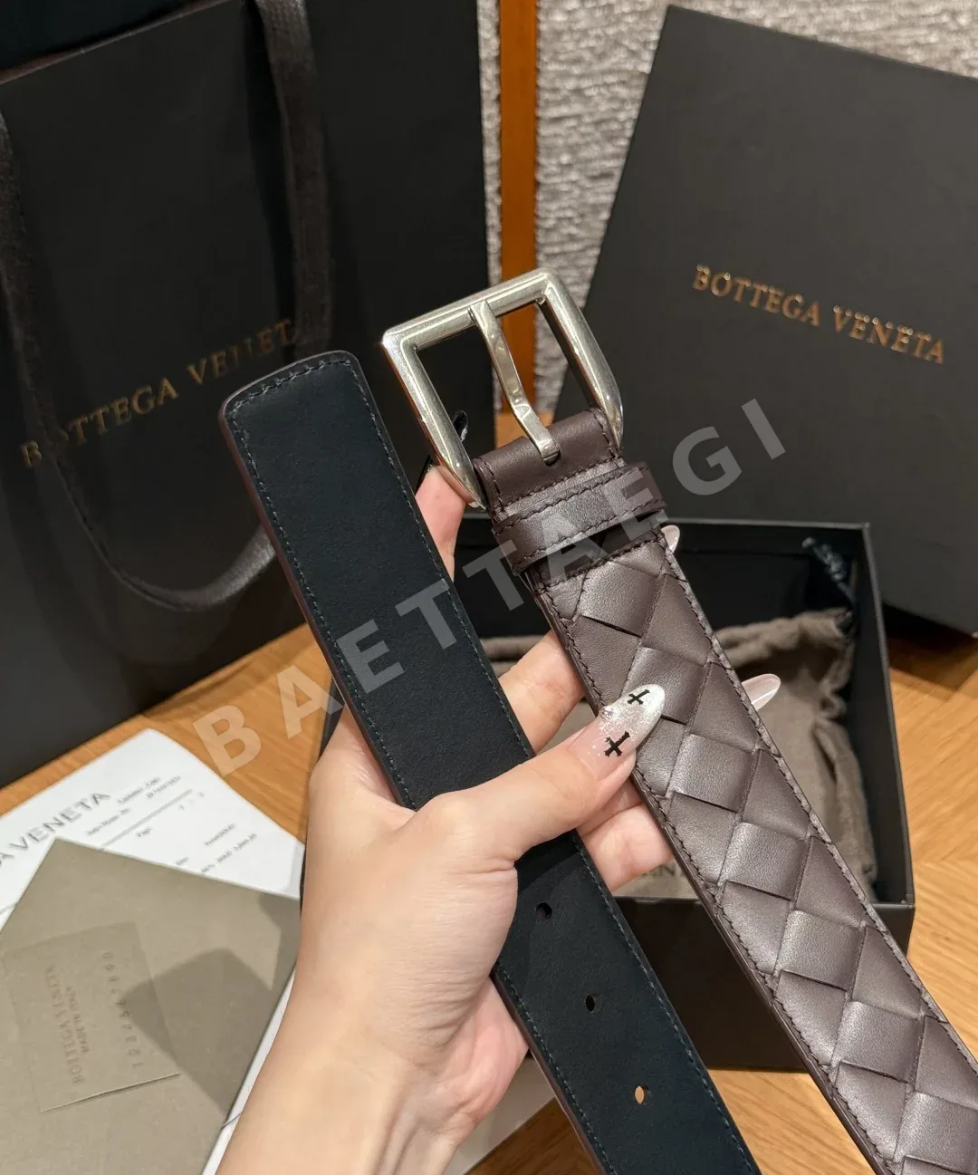 보테가베네타 인트레차토 피코로 소가죽 벨트 상세 이미지 8