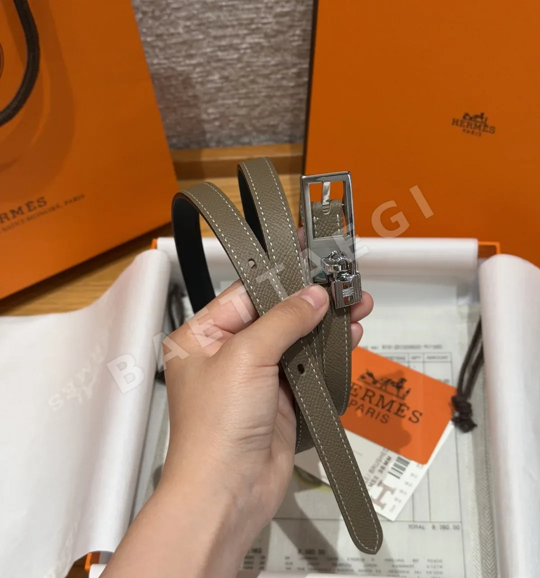 에르메스 럭키 리버시블 자물쇠 장식 벨트 상세 이미지 7
