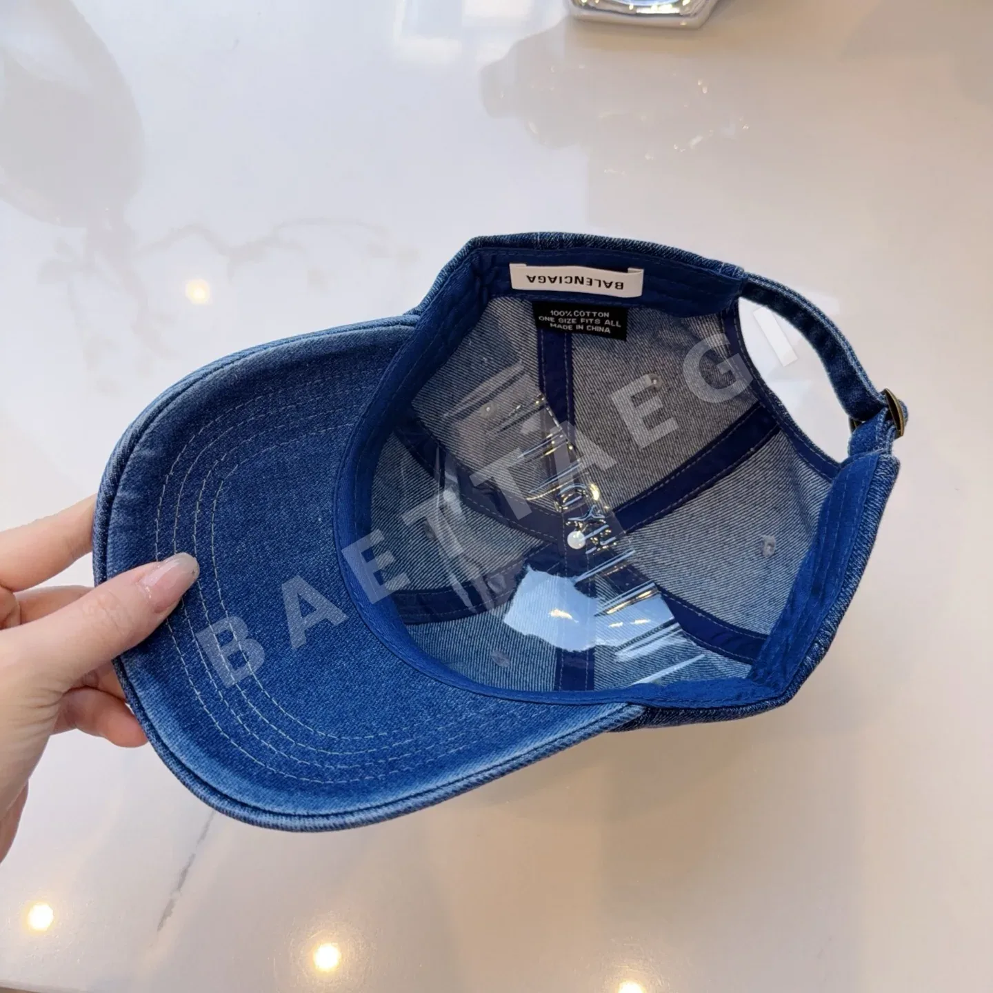 발렌시아가 데님 데미지 베이스볼 캡 상세 이미지 6