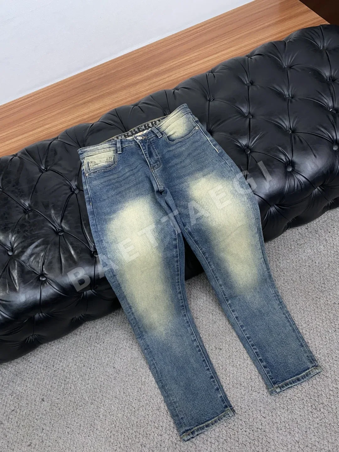 버버리 슬림핏 스트레이트 레그 남성 바지 상세 이미지 6
