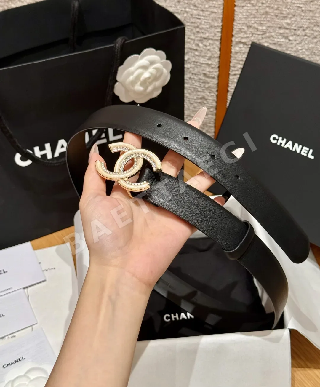 샤넬 클래식 더블 C 가죽 벨트 상세 이미지 3
