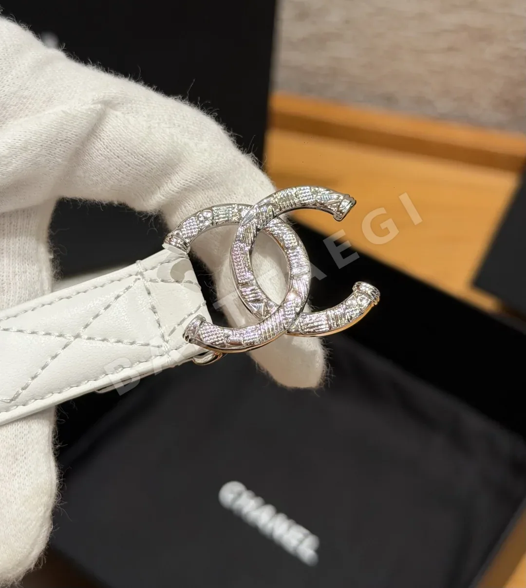 샤넬 퀼팅 램스킨 20mm 벨트 상세 이미지 3