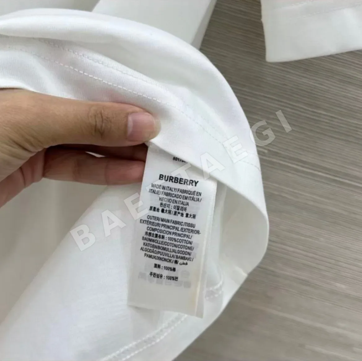 버버리 체크 코튼 십자수 반팔 티셔츠 상세 이미지 8