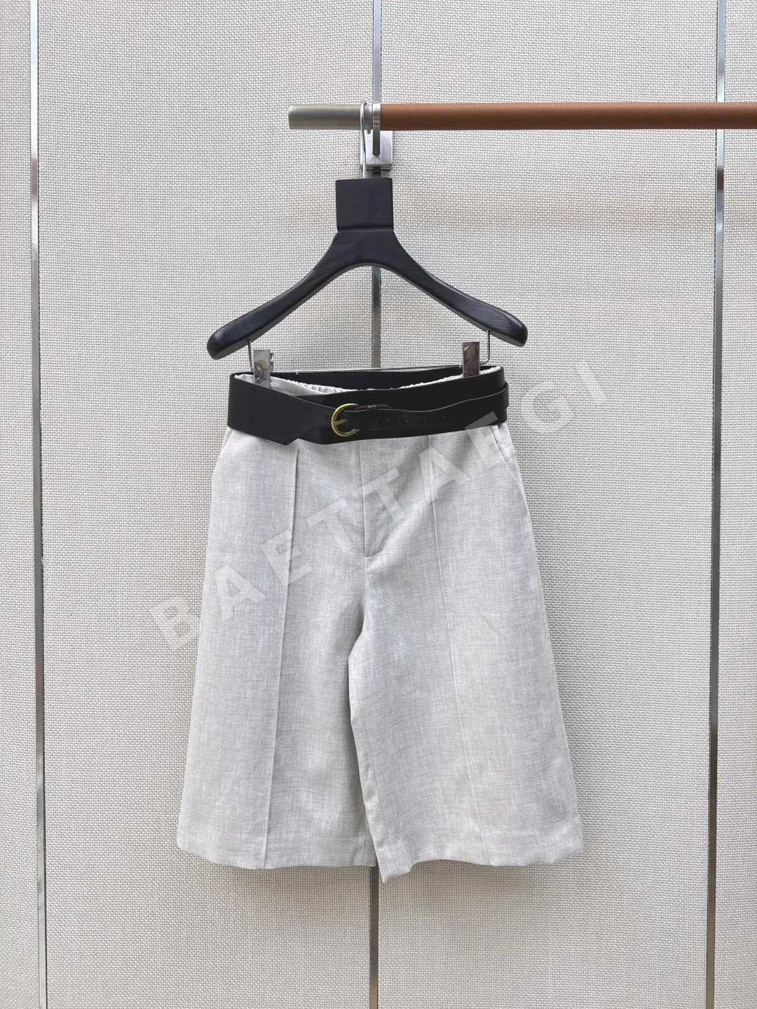 폴로 린넨 혼방 벨트 큐롯 팬츠 여성 바지 상세 이미지 2