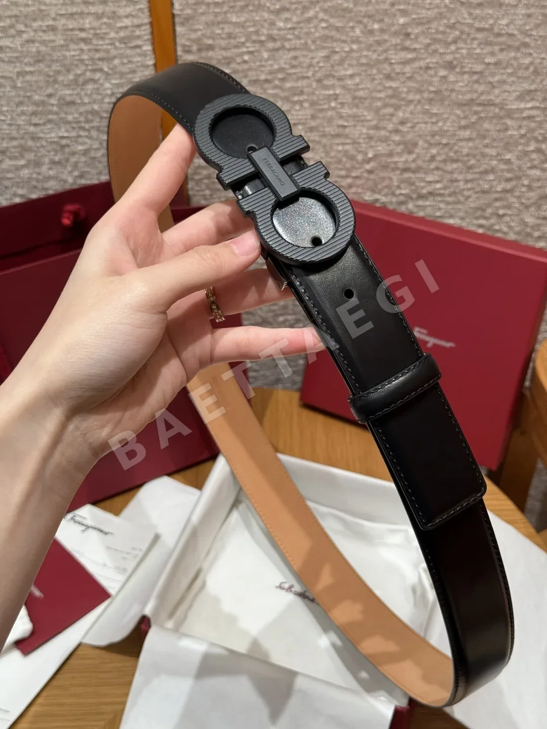 페레가모 간치니 버클 양면 조절 벨트 상세 이미지 3