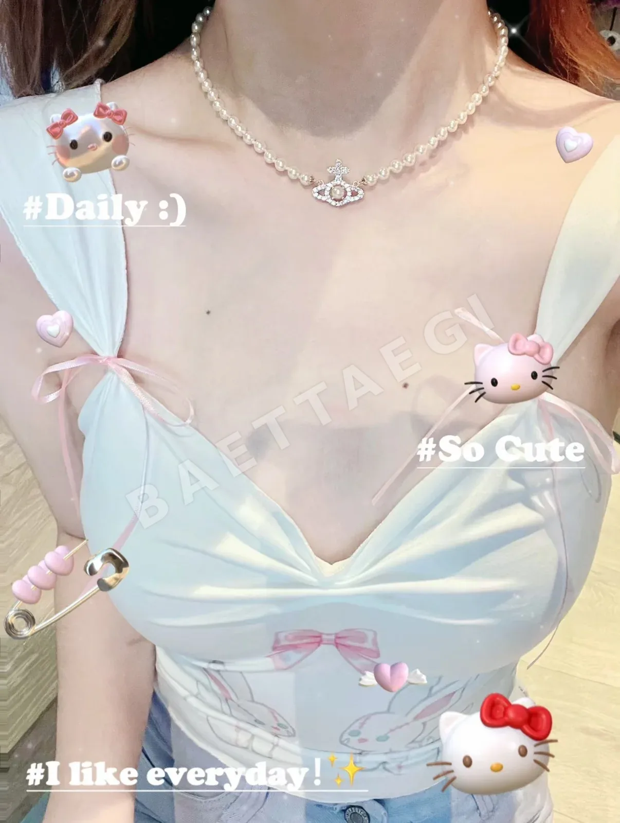 비비안웨스트우드 크리스탈 진주 장식 목걸이 64954