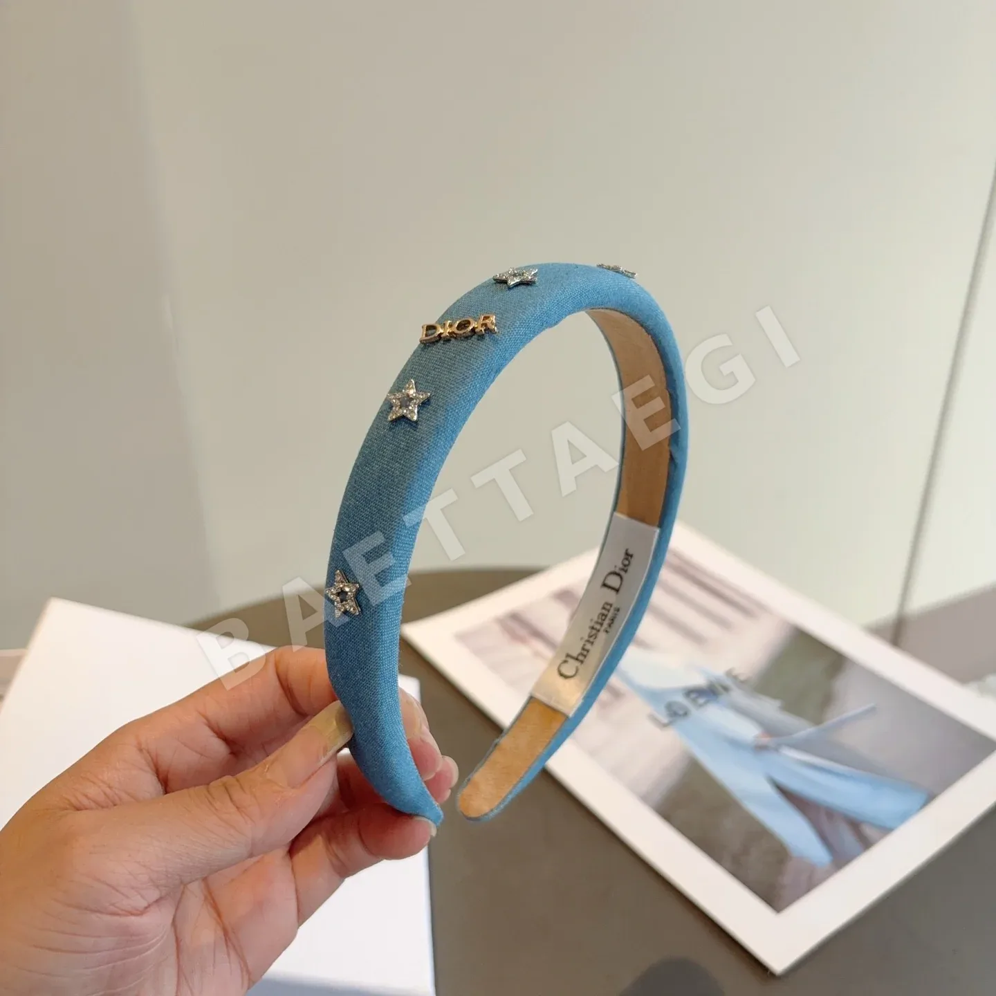 디올 데님 헤드밴드 헤어악세 상세 이미지 3