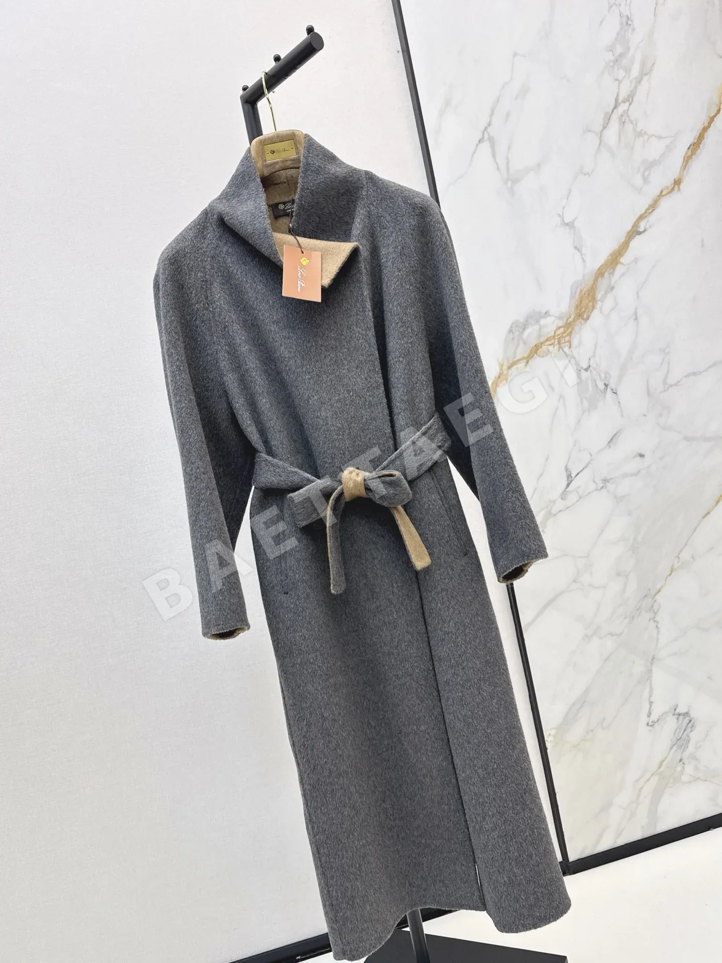 로로피아나 스탠드 카라 양면 울 코트 자켓 상세 이미지 2