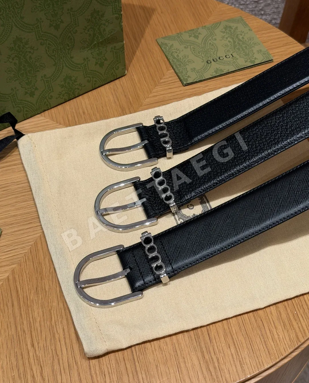 구찌 로고 핀버클 가죽 벨트 상세 이미지 4