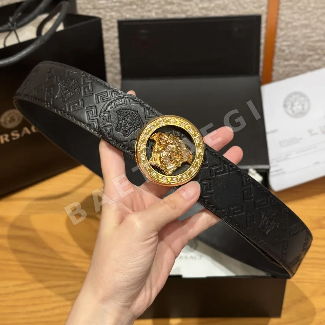 베르사체 메두사 헤드 가죽 벨트 상세 이미지 3