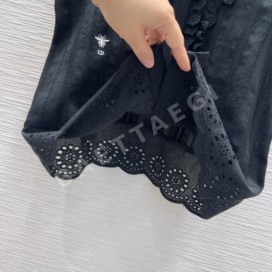 디올 수용성 플라워 패턴 여성 반팔 티셔츠 상세 이미지 8