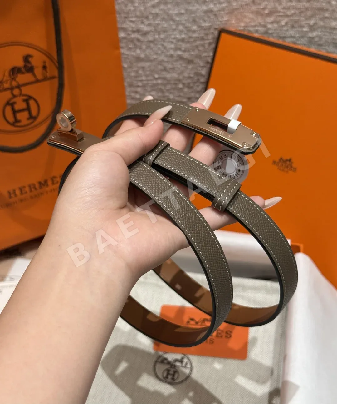 에르메스 켈리 버클 엡슨 카프스킨 벨트 상세 이미지 3