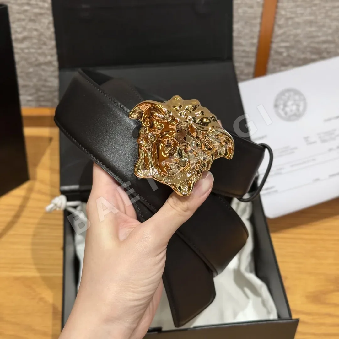 베르사체 메두사 헤드 가죽 벨트 상세 이미지 2