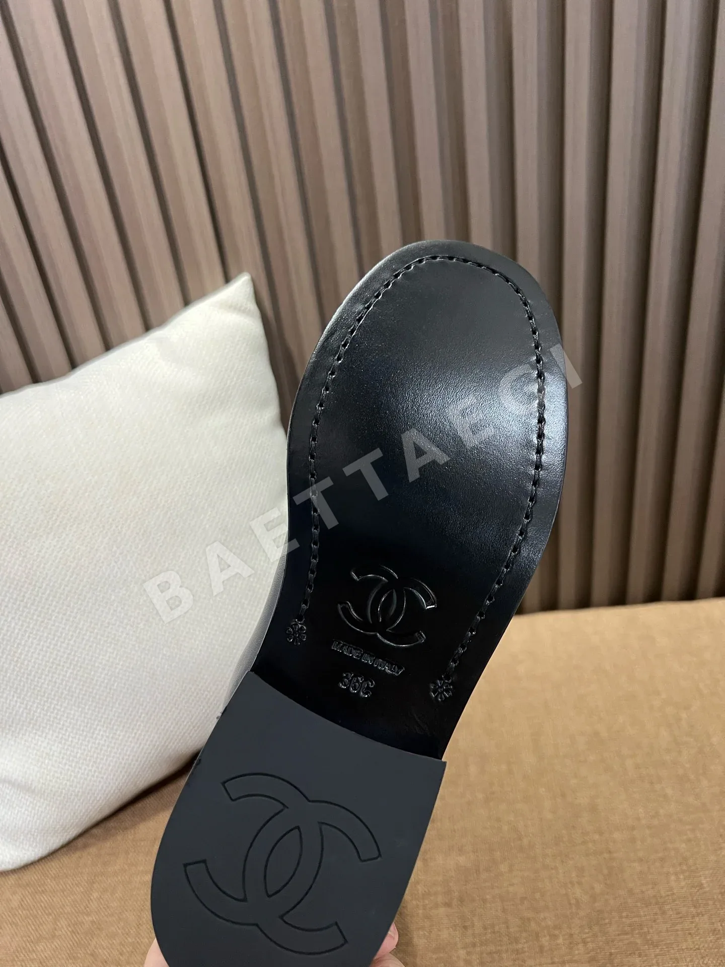 샤넬 부츠 가죽 로고 장식 굽 상세 이미지 9