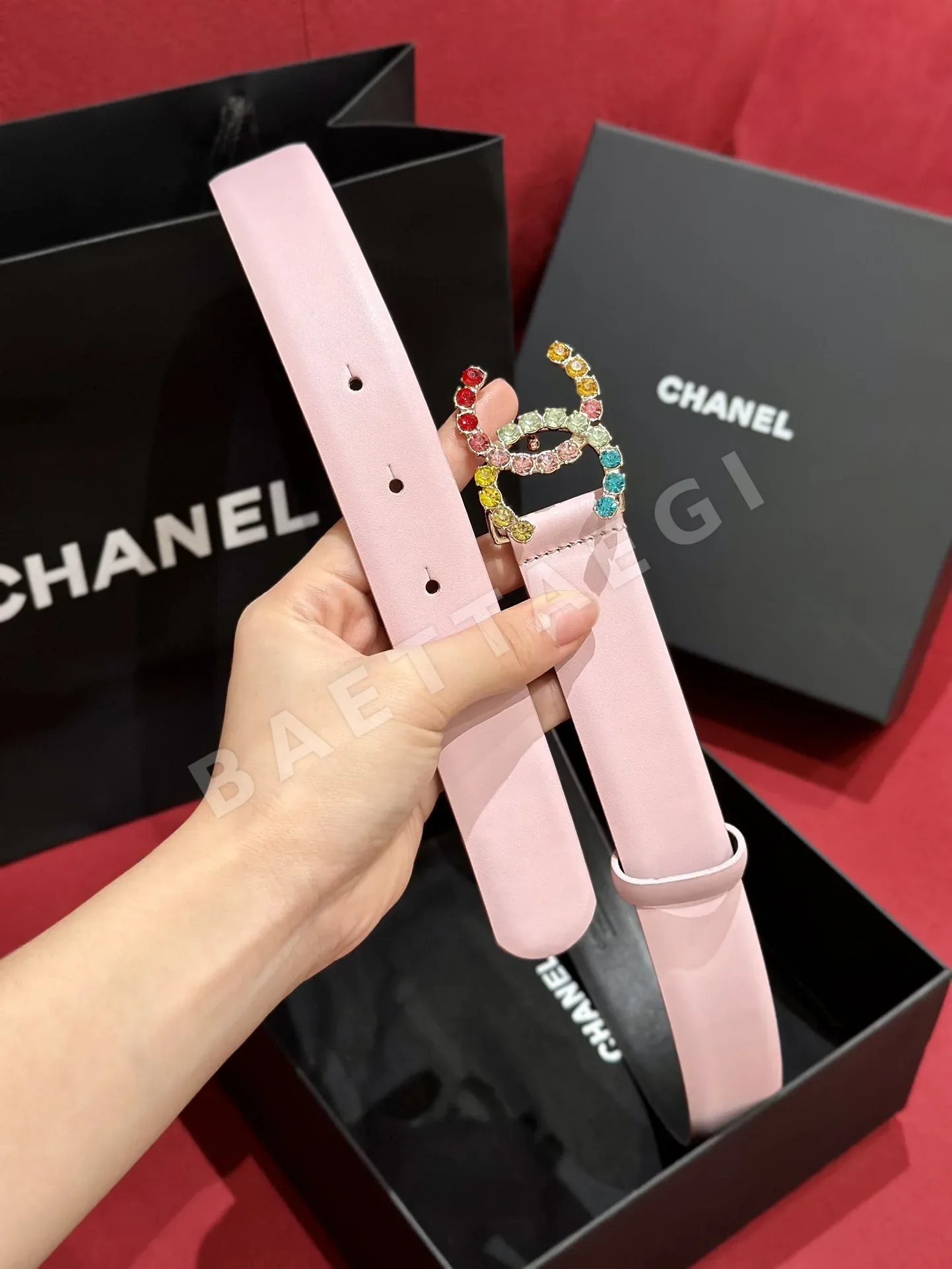 샤넬 가죽 여성용 벨트 상세 이미지 4