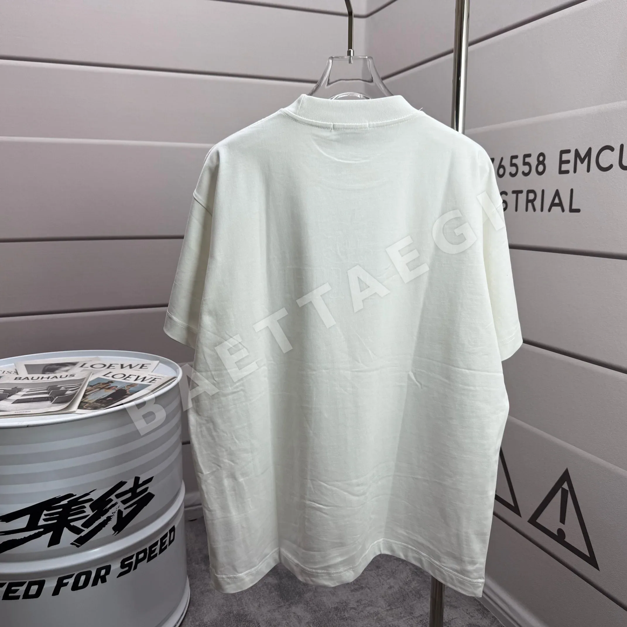 샤넬 3D 실리콘 가공 남녀 공용 코튼 반팔 티셔츠 상세 이미지 2