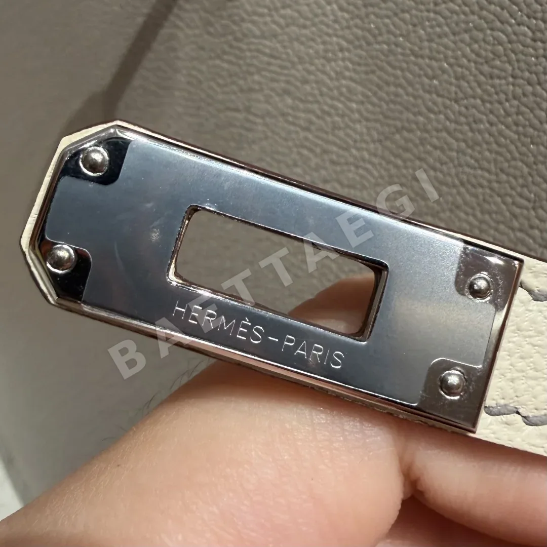 에르메스 켈리 더브 그레이 크림 화이트 염소가죽 가방 상세 이미지 8