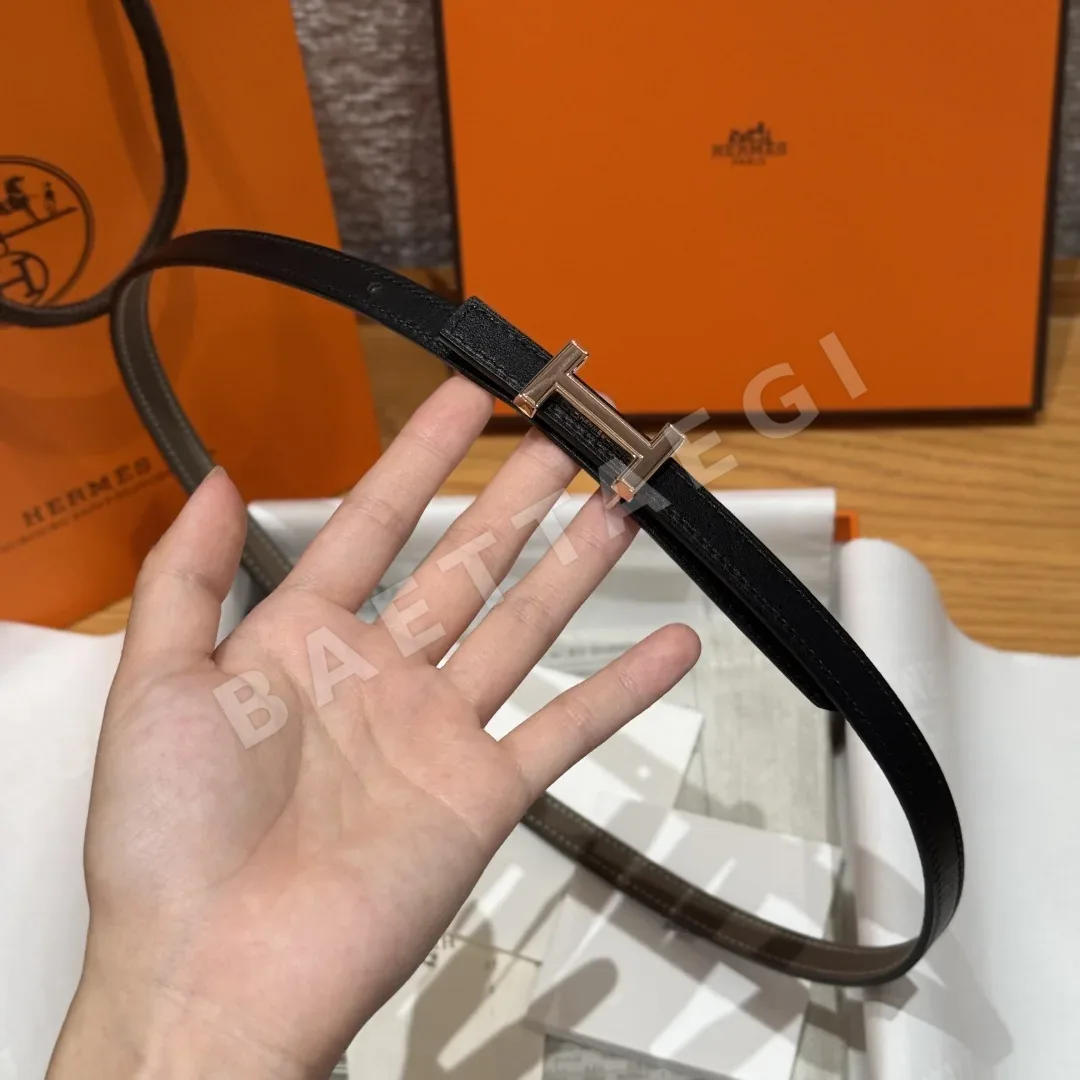에르메스 미니 H 버클 양면 가죽 벨트 상세 이미지 3