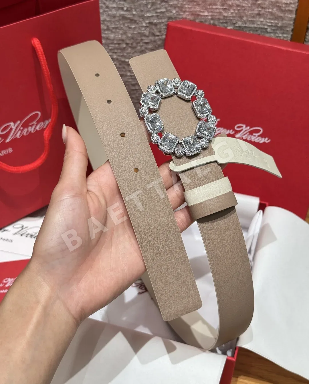 로저비비에 양면 소가죽 벨트 3.0 cm 상세 이미지 5