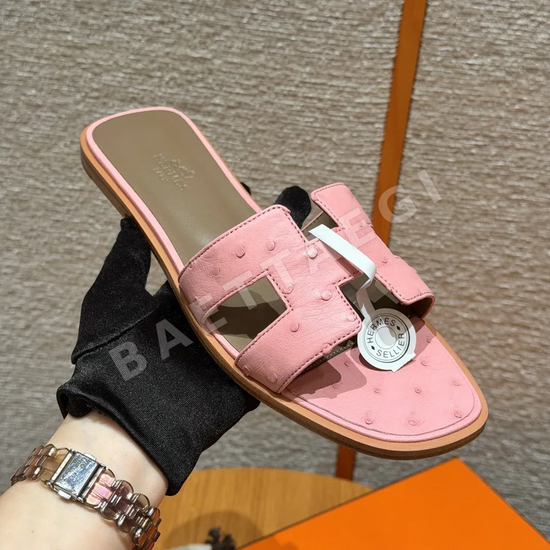 에르메스 오란 샌들 세라믹파우더 타조가죽 H 컷아웃 상세 이미지 6