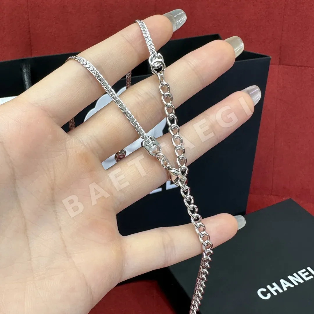 샤넬 스네이크본 체인 더블 C 목걸이 상세 이미지 2