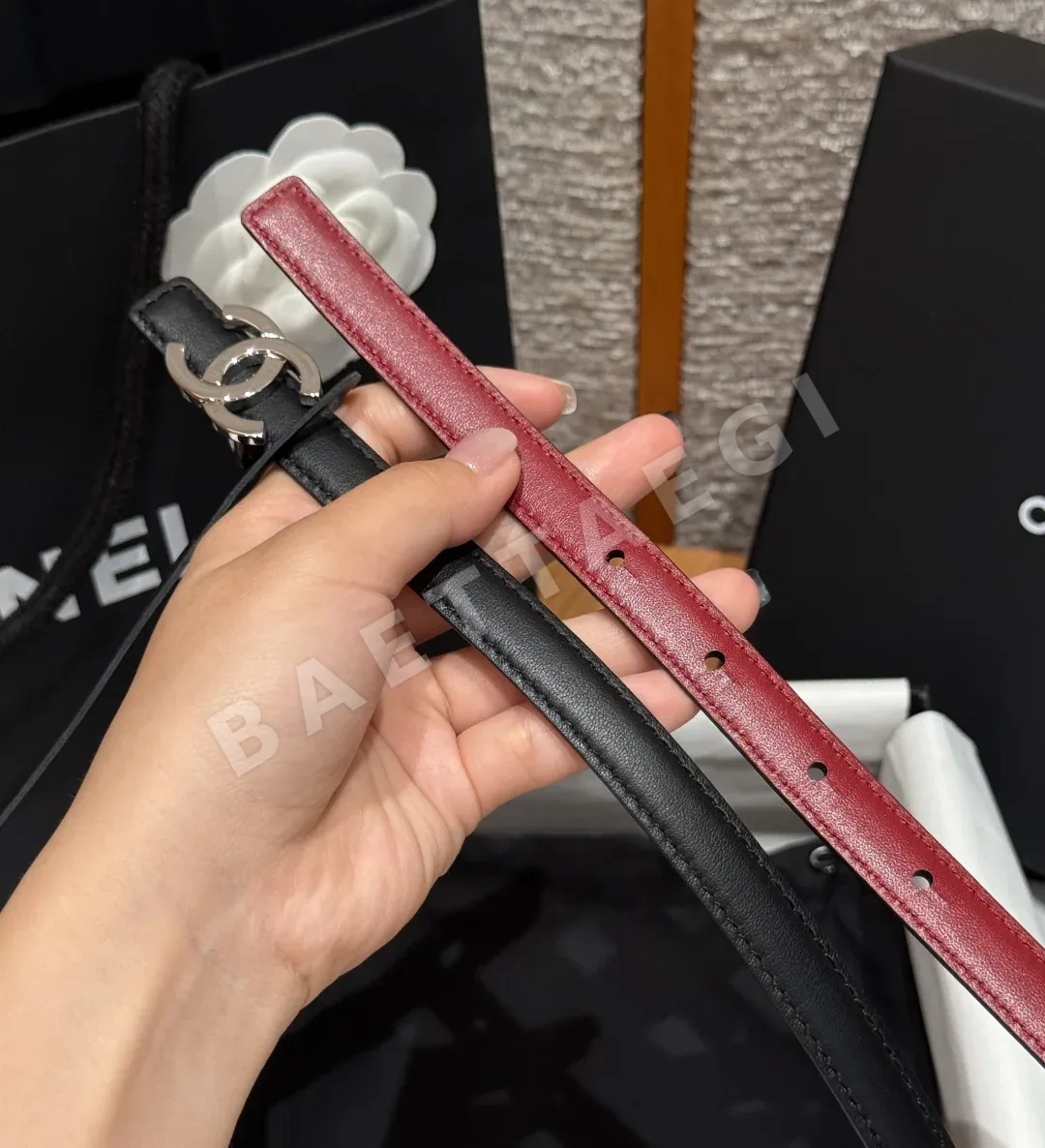 샤넬 더블 C 양면 가죽 벨트 상세 이미지 5