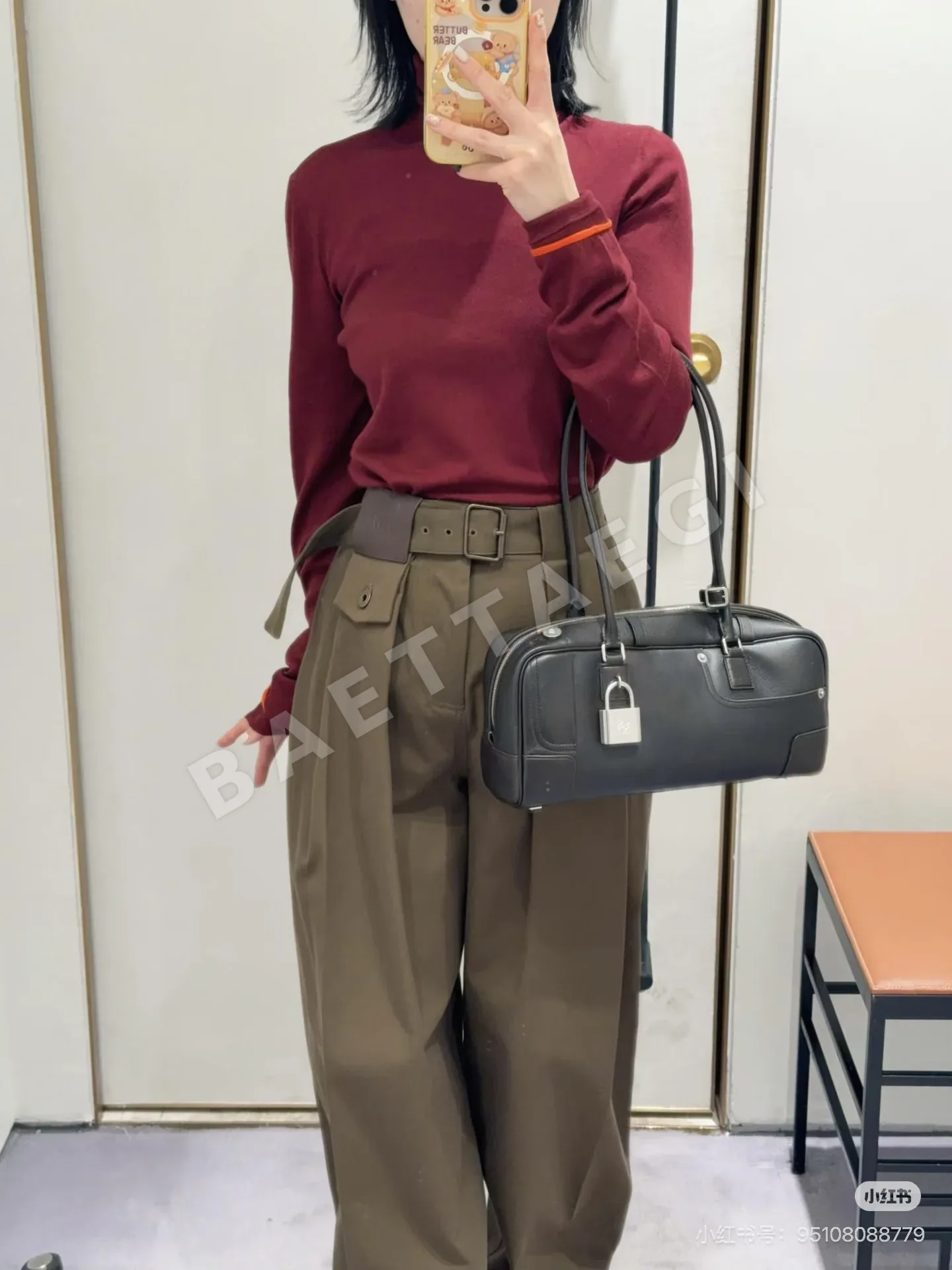 로에베 아미 그린 슬림 여성 바지 상세 이미지 6