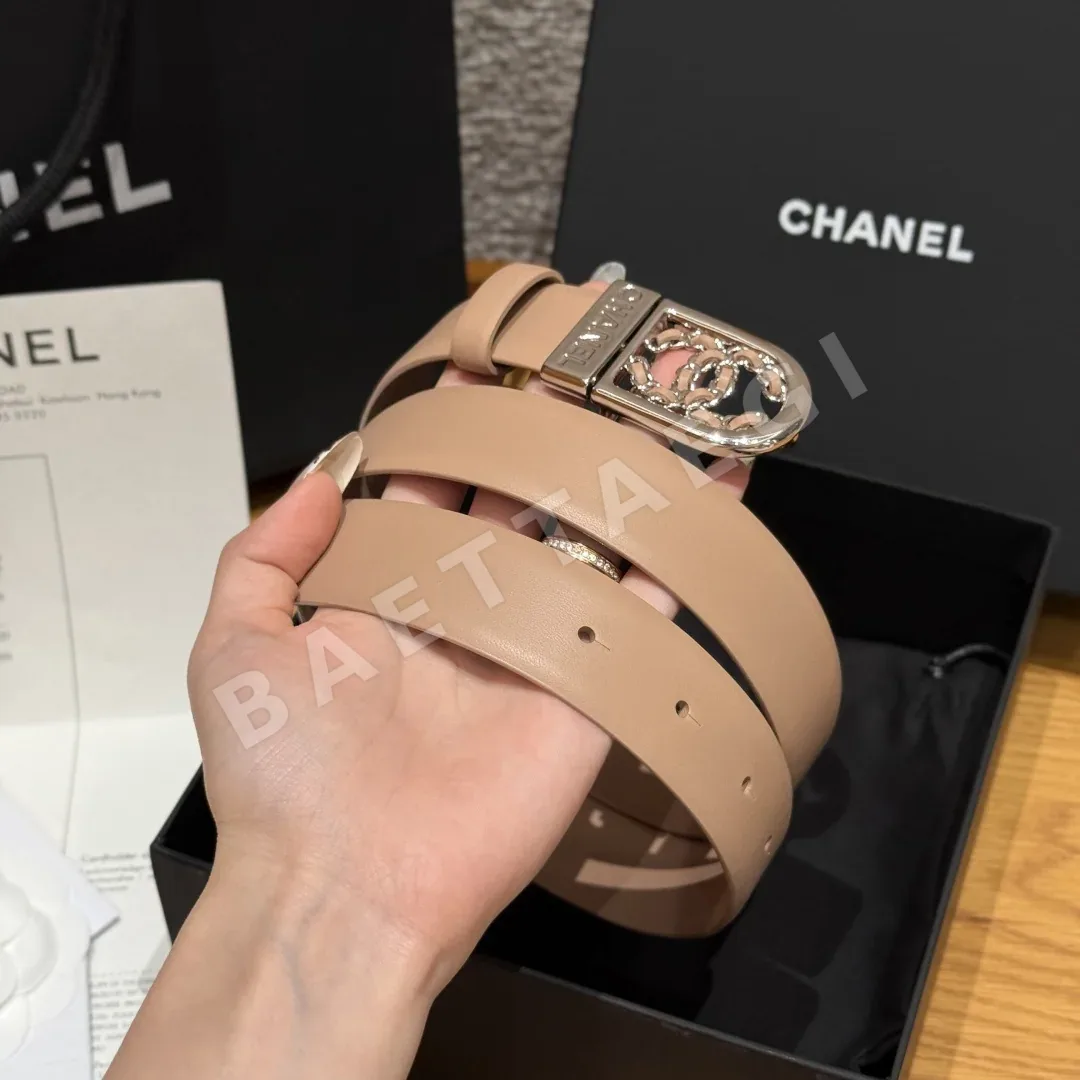 샤넬 더블 C 골드 체인 소가죽 벨트 상세 이미지 2