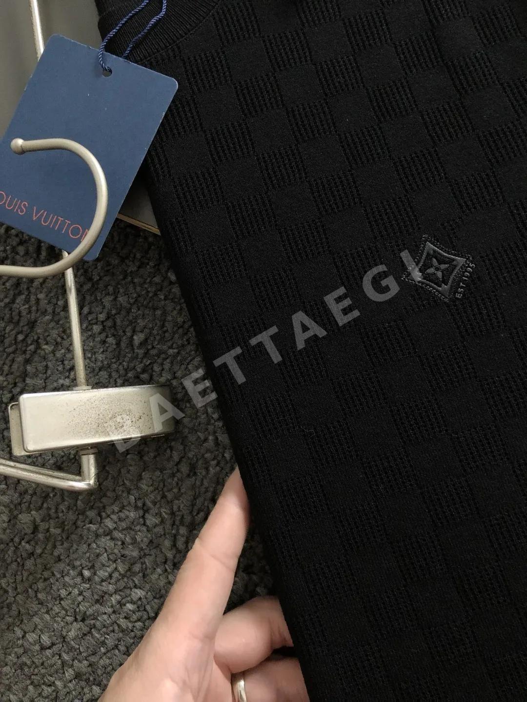 루이비통 울 체커보드 반팔 니트 상세 이미지 3